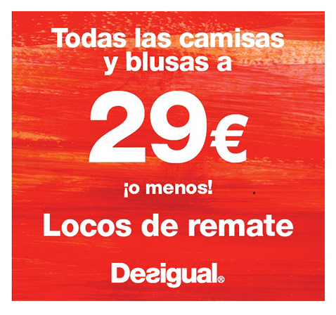 promoción DESIGUAL camisas y blusas a 29€